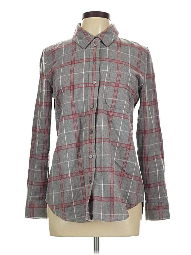 Pre-owned Faherty Long Sleeve Button Down Shirt In Gray