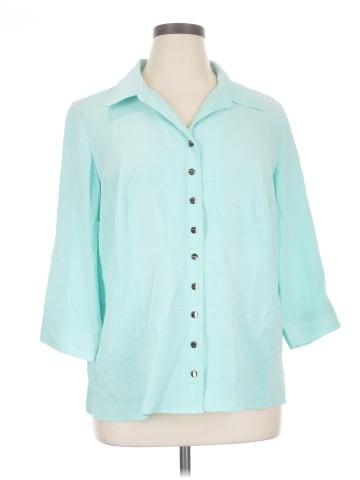 Cj Banks 3/4 Sleeve Button-Down Shirt (view 1)