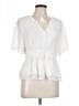 Alya 100% Polyester White Short Sleeve Blouse Size L - photo 1