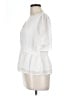 Alya 100% Polyester White Short Sleeve Blouse Size L - photo 5