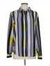 DKNY 100% Polyester Stripes Yellow Long Sleeve Blouse Size L - photo 1
