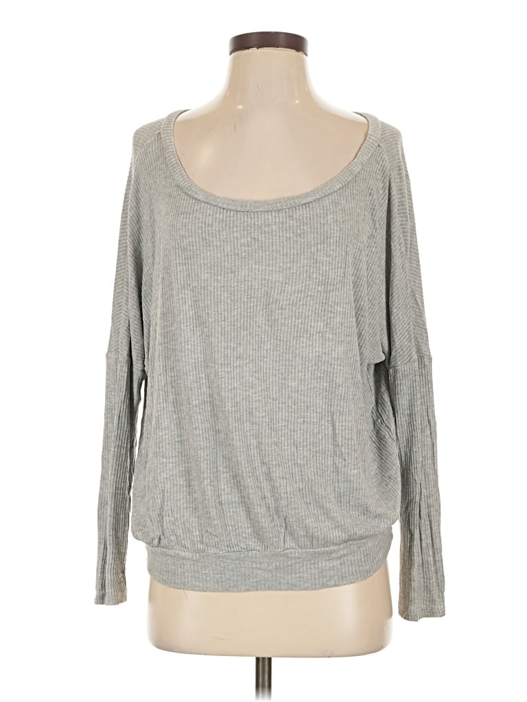 Pre-owned Eberjey 3/4 Sleeve T-shirt In Gray
