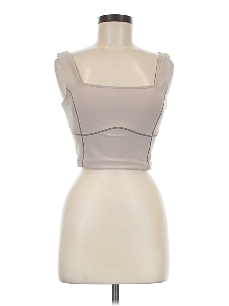 Pre-owned Ypb Sleeveless Top Gray Strapless Neckline Tops