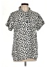 John Mark Polka Dots Silver Short Sleeve Blouse Size M - photo 1