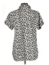 John Mark Polka Dots Silver Short Sleeve Blouse Size M - photo 2