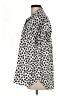 John Mark Polka Dots Silver Short Sleeve Blouse Size M - photo 5