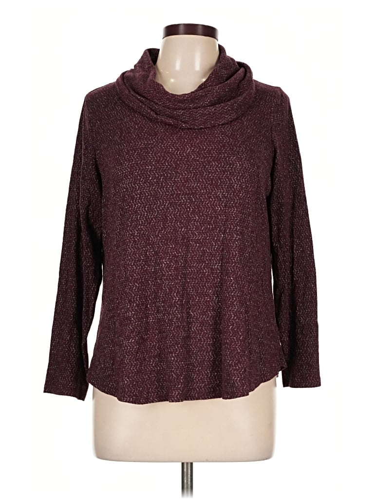 Pre-owned Apt. 9 Turtleneck Sweater In Burgundy