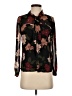 Monteau 100% Polyester Floral Black Long Sleeve Blouse Size S - photo 1