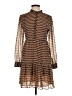 MNG 100% Polyester Houndstooth Brown Casual Dress Size 2 - photo 1