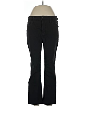 Madewell Kick Out Crop Jeans in True Black Wash: Coated Edition (view 1)