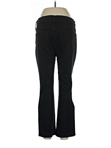 Madewell Kick Out Crop Jeans in True Black Wash: Coated Edition (view 2)