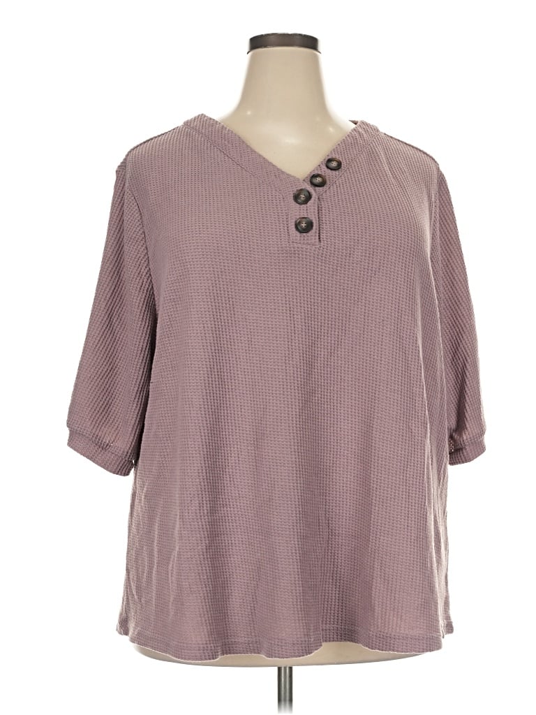 Pre-owned Bloomchic 3/4 Sleeve Blouse In Purple