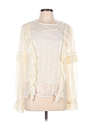 Champagne & Strawberry Long Sleeve Blouse (view 1)
