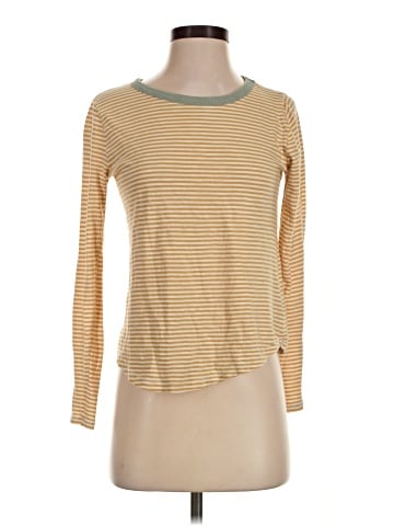 Madewell Whisper Cotton Rib-Crewneck Long-Sleeve Ringer Tee in Keene Stripe (view 1)
