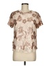 Neiman Marcus Metallic Tan Short Sleeve Top Size M - photo 1