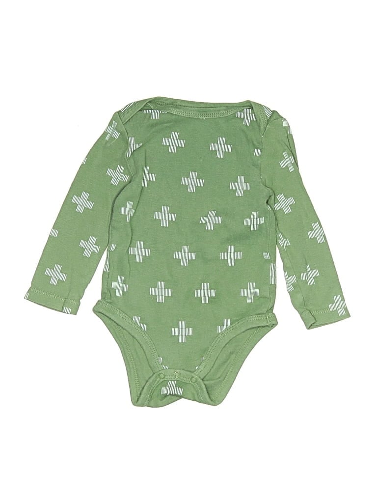 Pre-owned Cloud Island Babies' Long Sleeve Onesie In Green