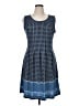 Max Studio Polka Dots Blue Casual Dress Size XL - photo 1