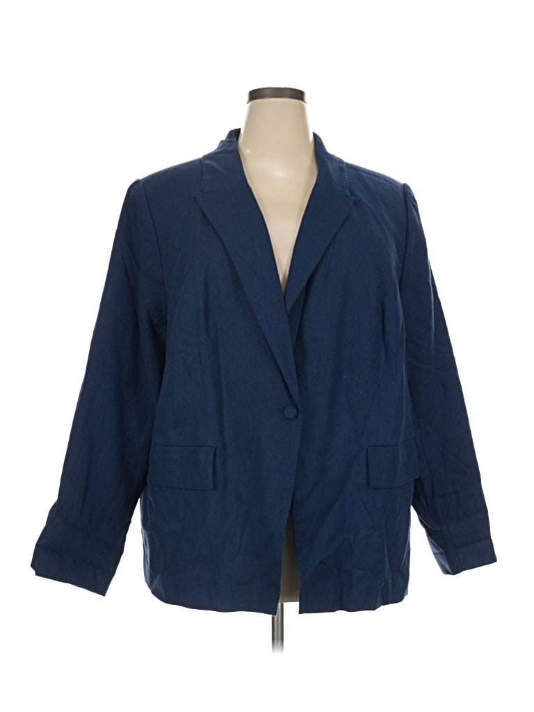 Pre-owned Eloquii Blazer Jacket In Blue
