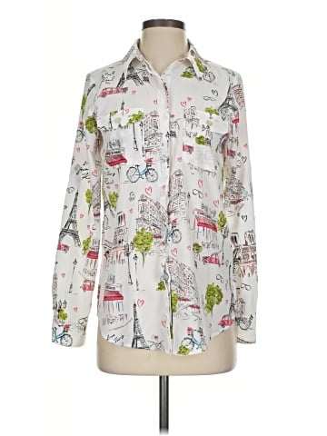 Karl Lagerfeld Paris Long Sleeve Blouse (view 1)