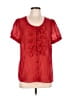 Odille Red Short Sleeve Blouse Size 12 - photo 1