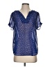 Daniel Rainn 100% Polyester Stars Blue Short Sleeve Blouse Size S - photo 1