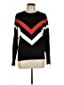 Central Park West Chevron-herringbone Black Pullover Sweater Size M - photo 1