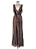 The Vanity Room Stripes Brown Jumpsuit Size L - photo 1