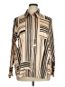 River Island 100% Polyester Stripes Tan Long Sleeve Blouse Size 14 - photo 1
