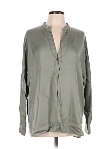 Vince. Long Sleeve Silk Top (view 1)