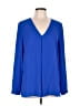 Vince Camuto 100% Polyester Blue Long Sleeve Blouse Size L - photo 1