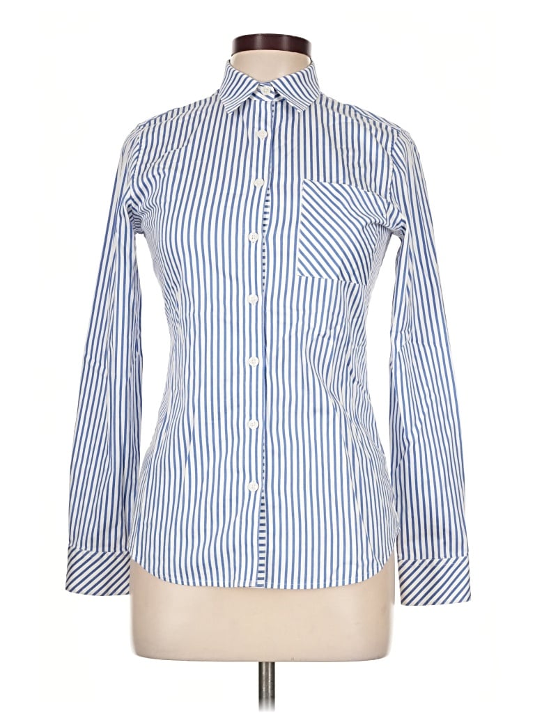 Pre-owned Thomas Pink Long Sleeve Button Down Shirt In Blue