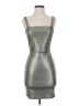 Soprano Metallic Silver Cocktail Dress Size S - photo 1
