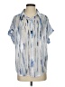 DKNY Blue Short Sleeve Blouse Size M - photo 1