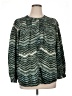 Cato 100% Polyester Chevron-herringbone Teal Long Sleeve Blouse Size 14 - photo 1