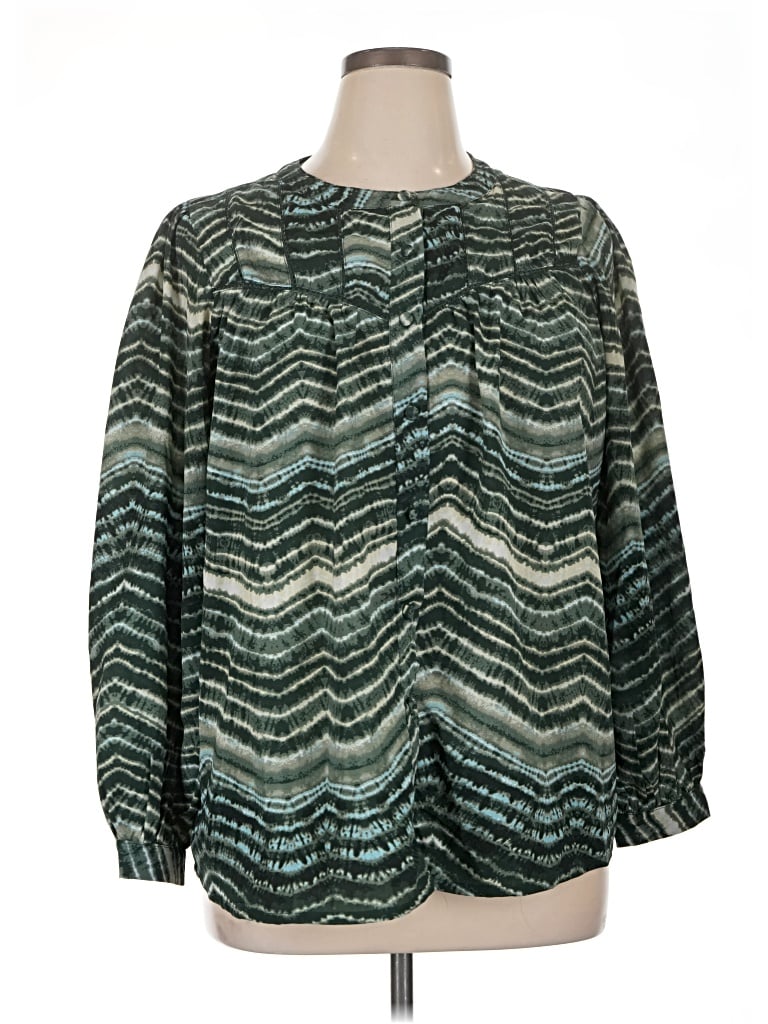 Pre-owned Cato Long Sleeve Blouse In Teal