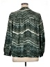Cato 100% Polyester Chevron-herringbone Teal Long Sleeve Blouse Size 14 - photo 2