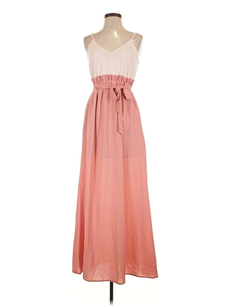 Pre-owned Main Strip Casual Dress In Pink