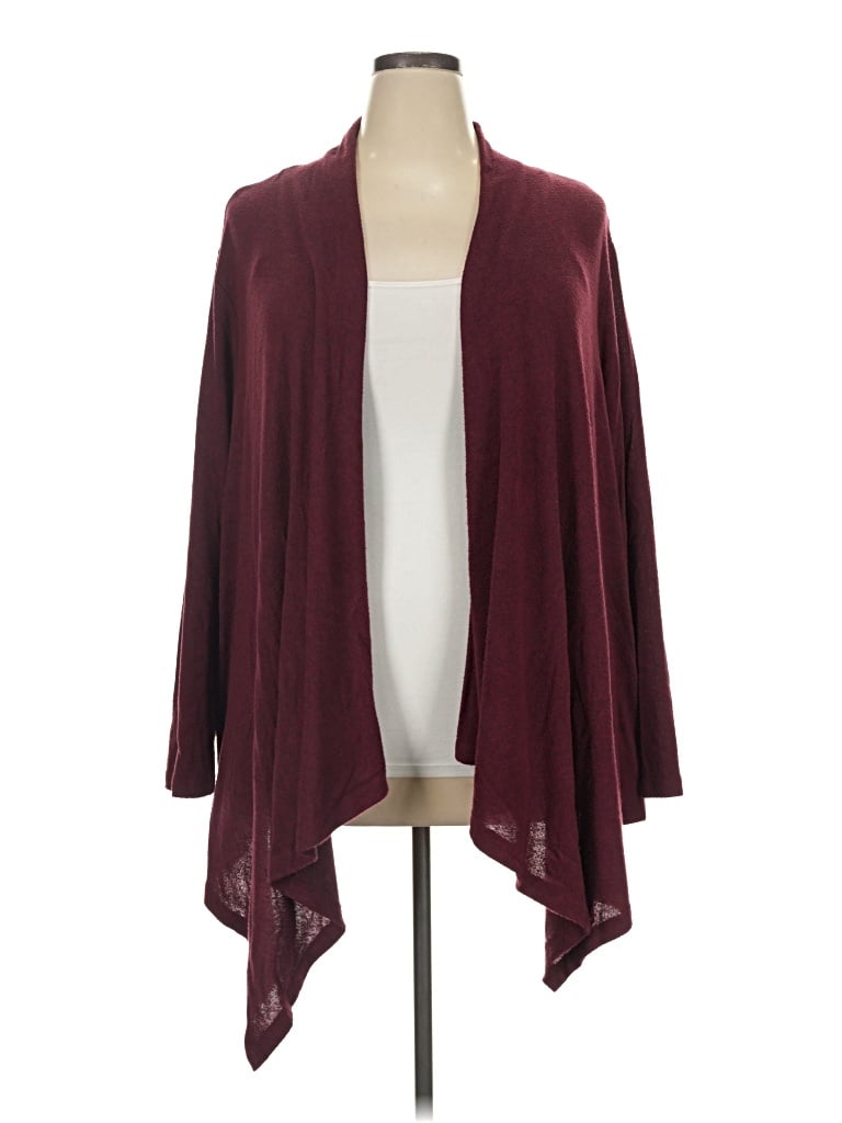 Pre-owned Bobeau Cardigan Sweater In Burgundy