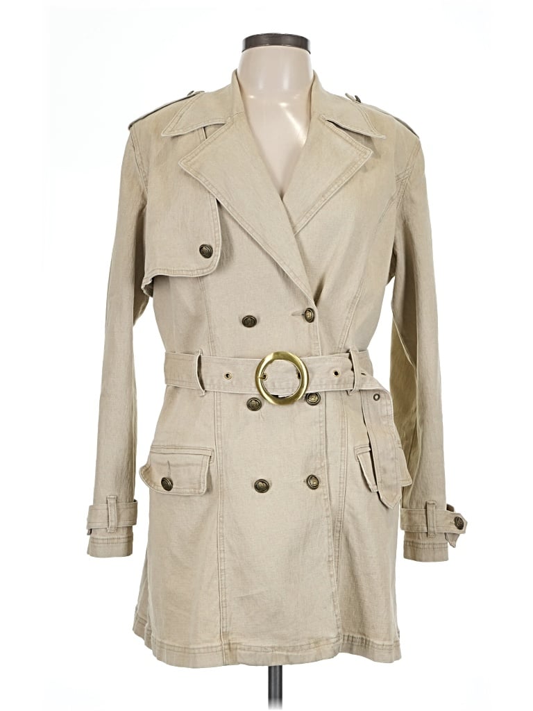 Pre-owned Dg^2 By Diane Gilman Trenchcoat In Tan