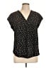 Monday Fun 100% Polyester Black Short Sleeve Blouse Size L - photo 1