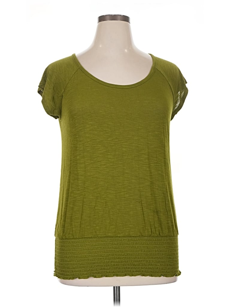 Pre-owned Mudd Short Sleeve Top Green Scoop Neck Tops
