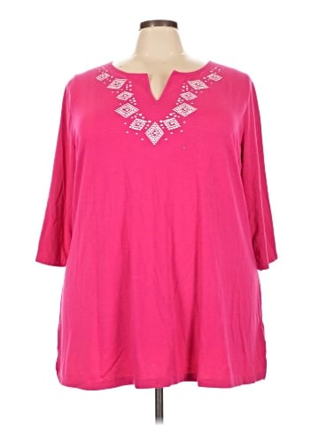 Just My Size 3/4 Sleeve Top (view 1)
