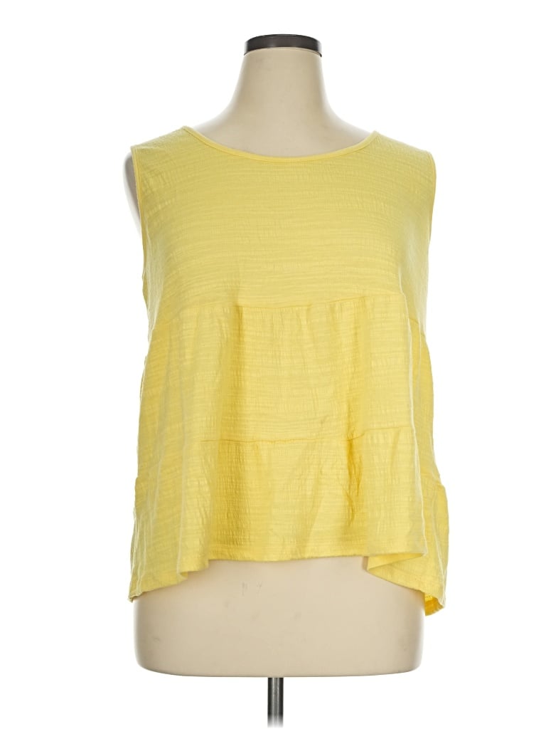 Pre-owned Keren Hart Sleeveless Blouse In Yellow