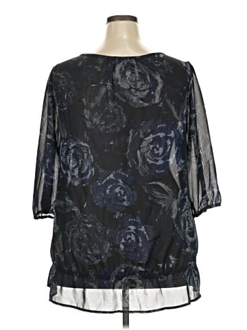 Just My Size 3/4 Sleeve Blouse (view 2)