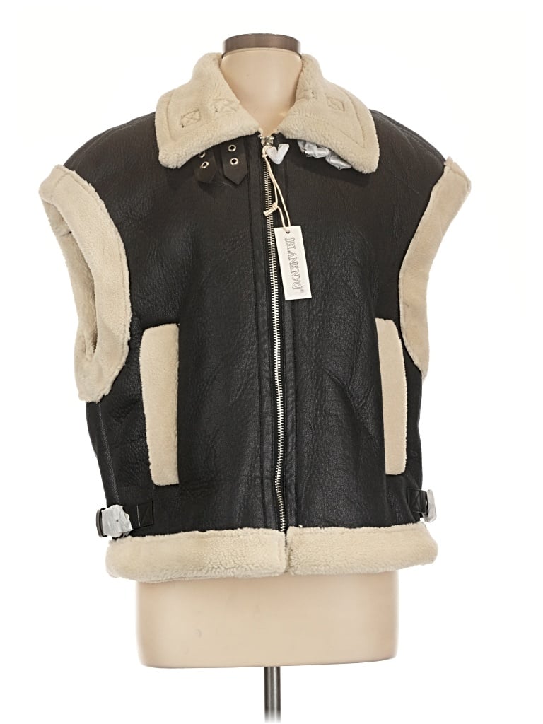 Pre-owned Blanknyc Blank Nyc Faux Fur Vest In Black