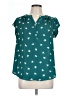 41Hawthorn 100% Polyester Stars Teal Short Sleeve Blouse Size M - photo 1