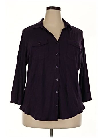 Cato 3/4 Sleeve Button-Down Shirt (view 1)