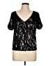 Lavish 100% Polyester Black Short Sleeve Top Size L - photo 1