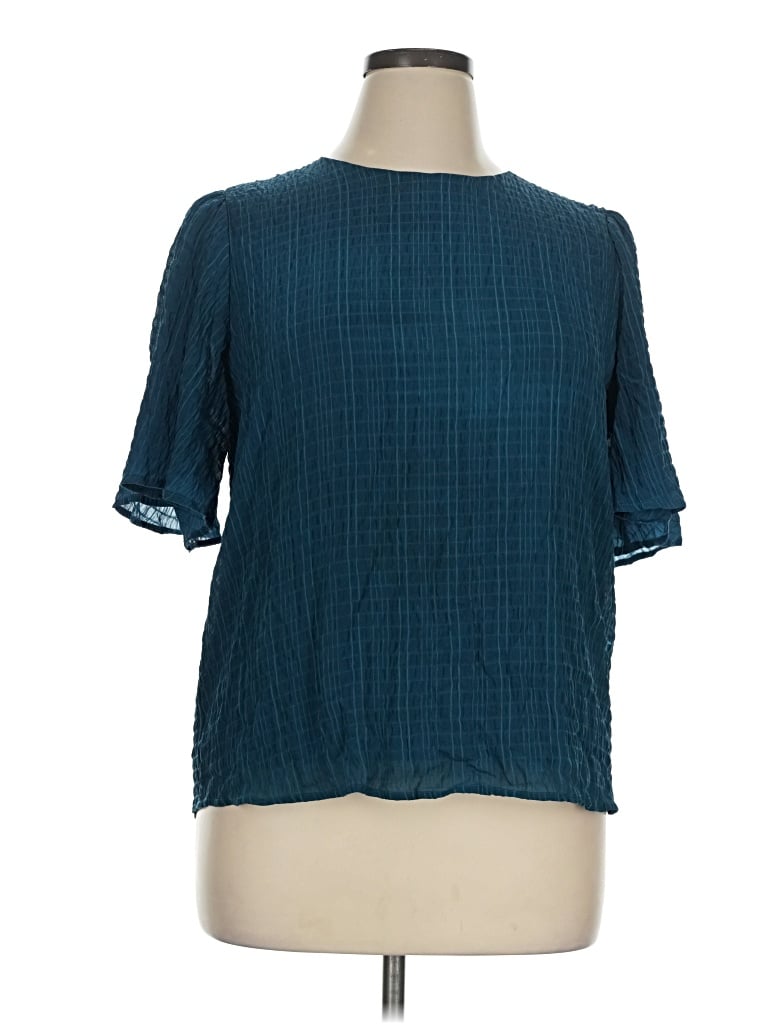 Pre-owned Beacon Short Sleeve Blouse In Teal