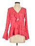 Parker 100% Polyester Red Pink Long Sleeve Blouse Size XS - photo 1